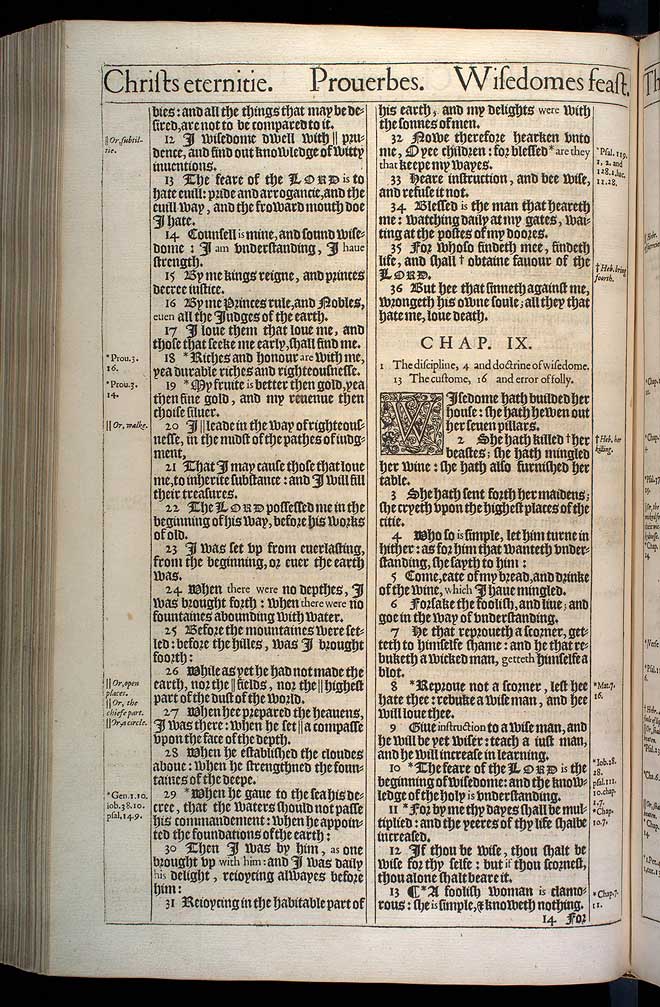 Proverbs Chapter 9 Original 1611 Bible Scan
