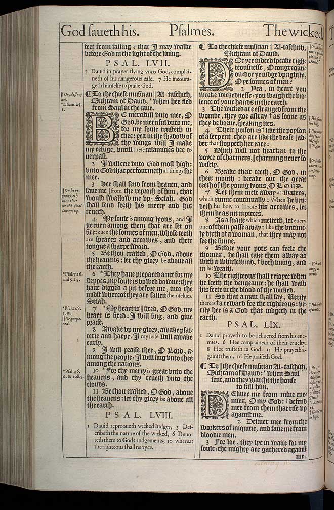 Psalms Chapter 56 Original 1611 Bible Scan