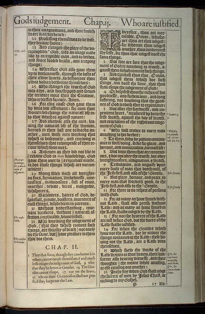 Romans Chapter 1 Original 1611 Bible Scan