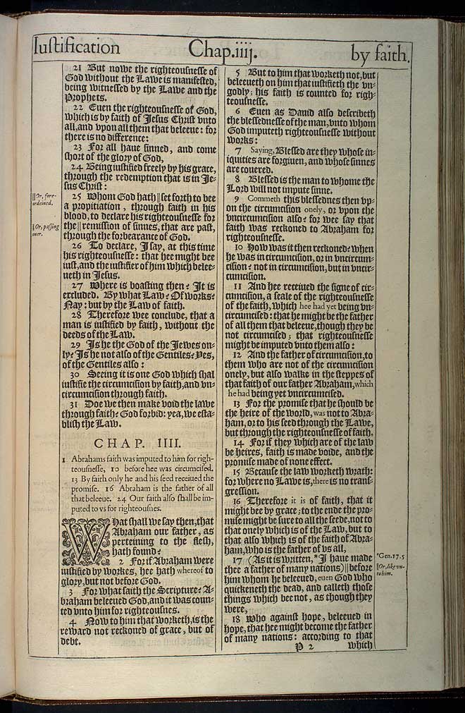 Romans Chapter 4 Original 1611 Bible Scan