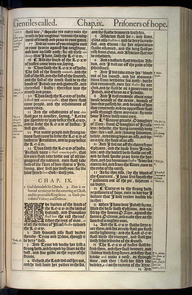 Zechariah Chapter 9 Original 1611 Bible Scan
