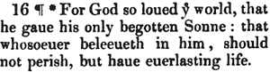 1833 copy of the 1617 KJV Bible - John 3:16