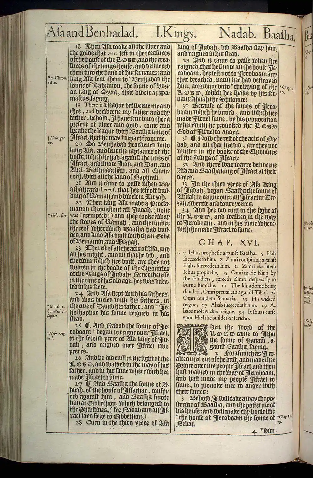 1 Kings Chapter 16 Original 1611 KJV Bible Scan