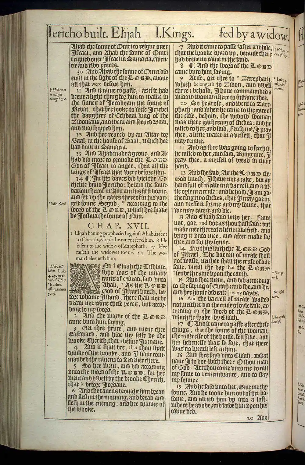 1 Kings Chapter 16 Original 1611 KJV Bible Scan