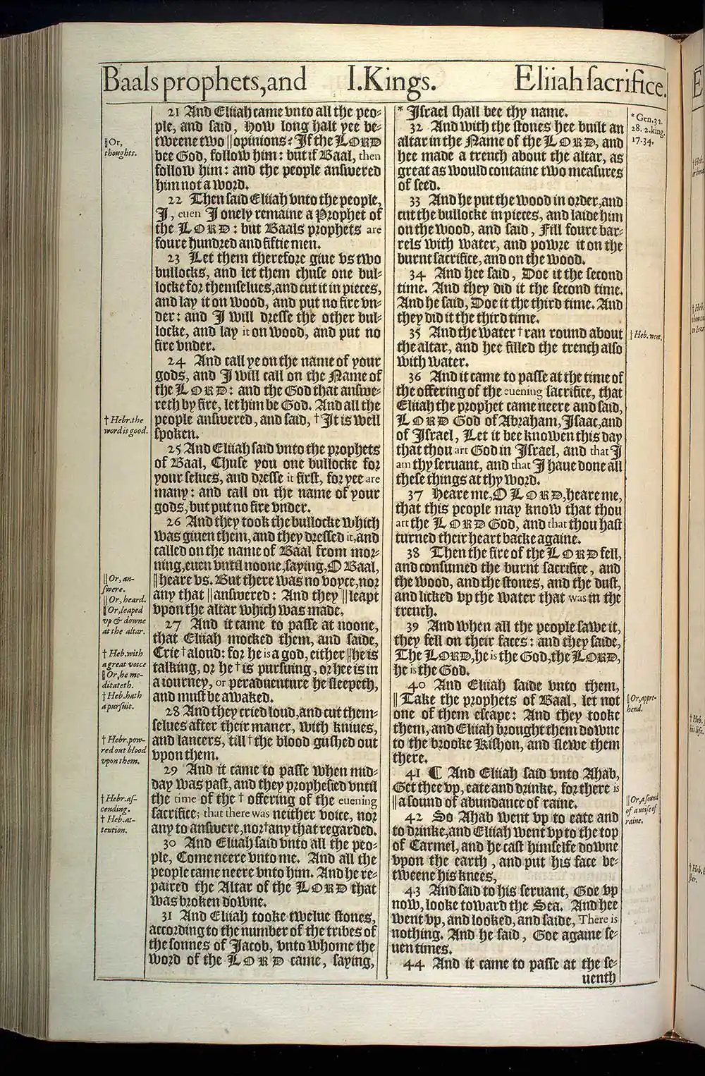 1 Kings Chapter 18 Original 1611 KJV Bible Scan
