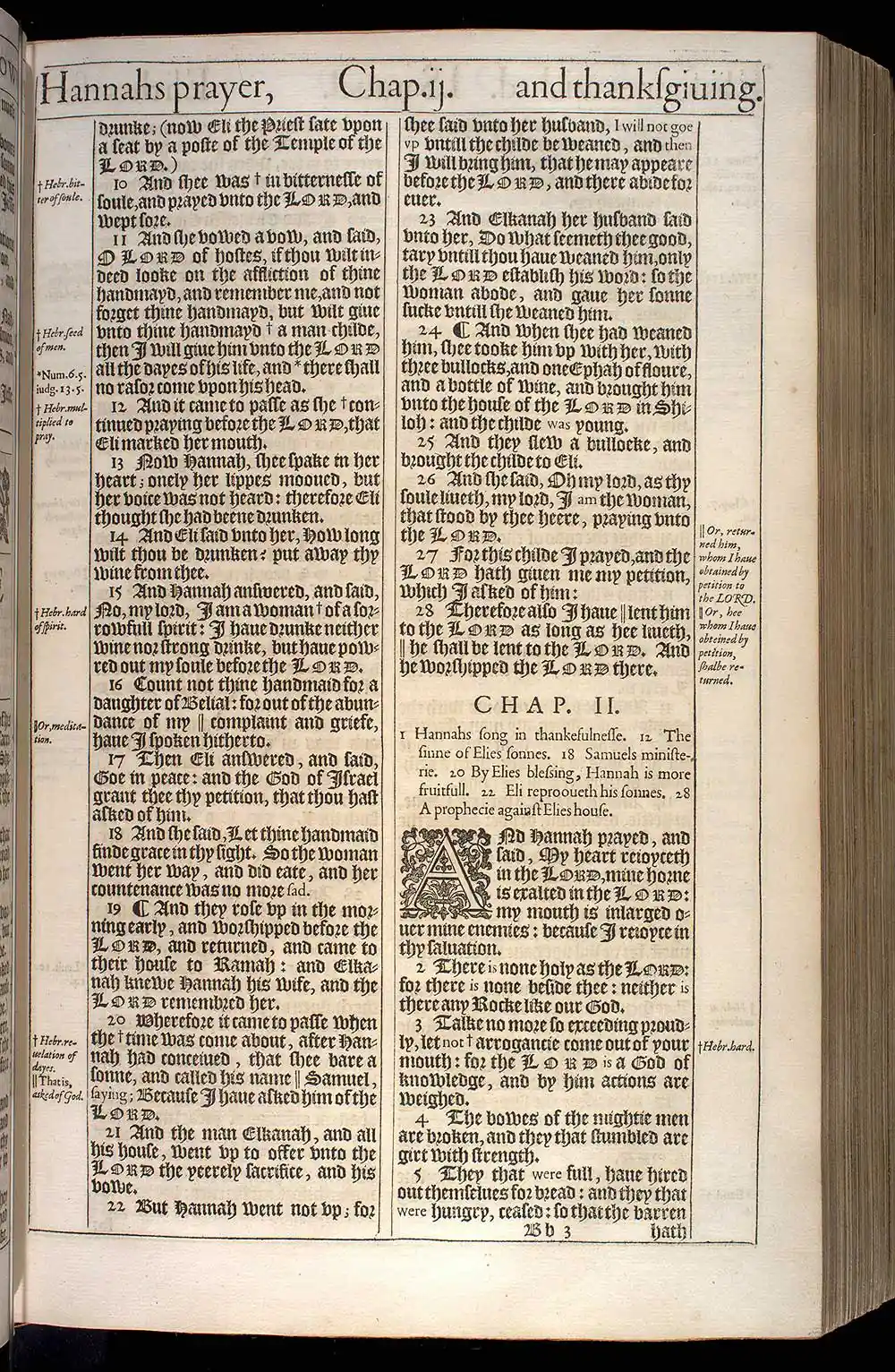1 Samuel Chapter 2 Original 1611 KJV Bible Scan