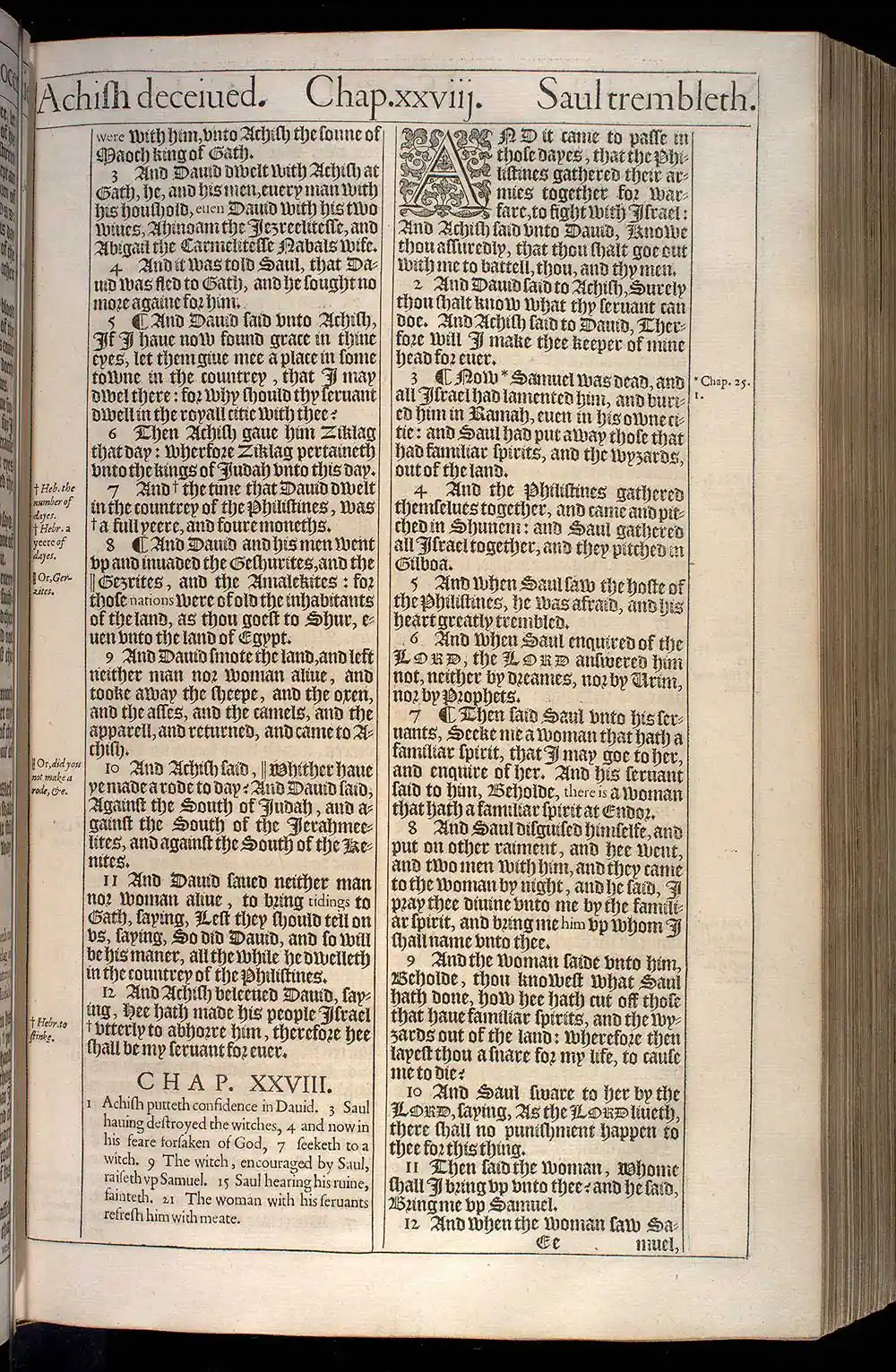 1 Samuel Chapter 27 Original 1611 KJV Bible Scan