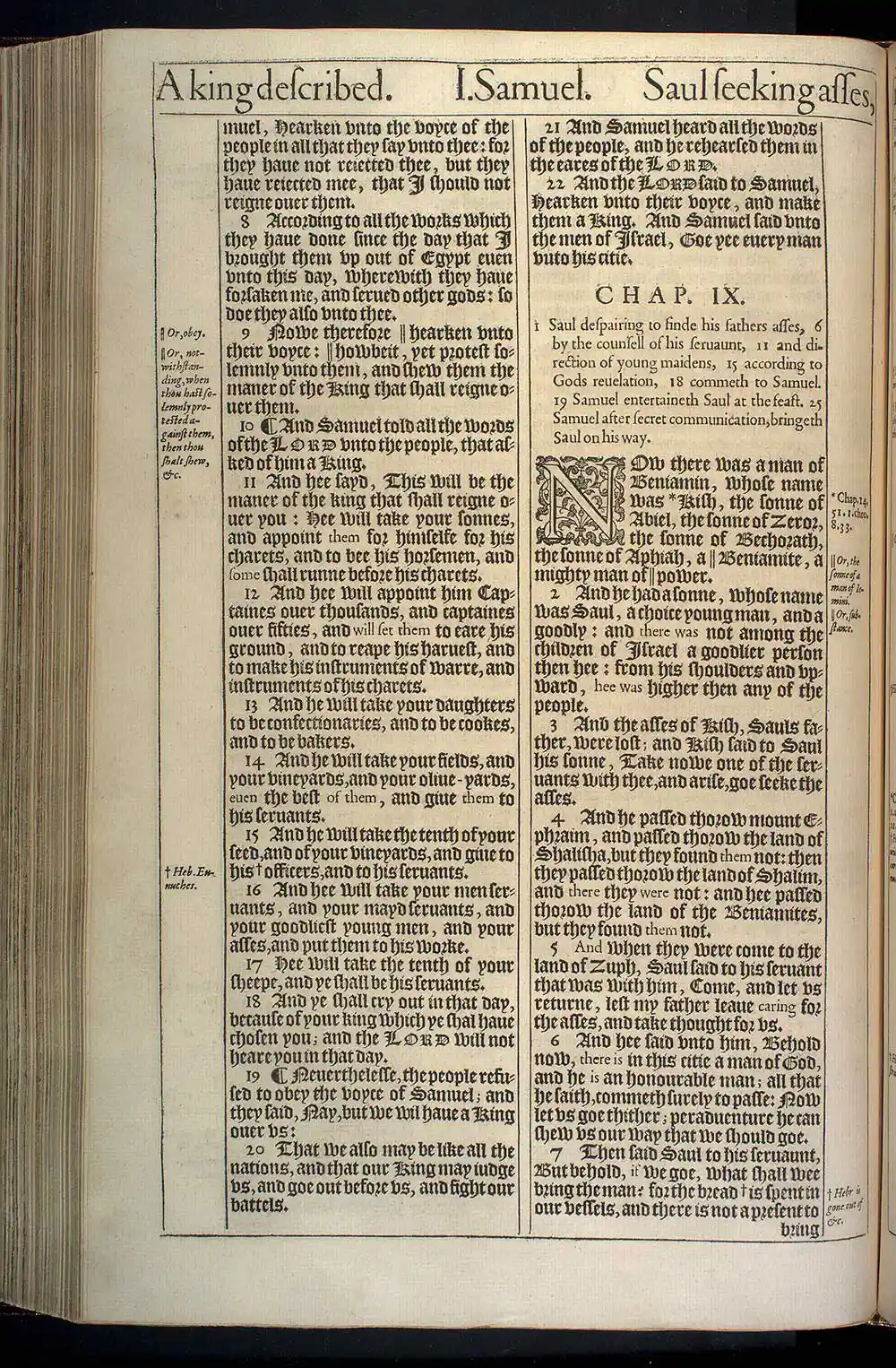 1 Samuel Chapter 9 Original 1611 KJV Bible Scan