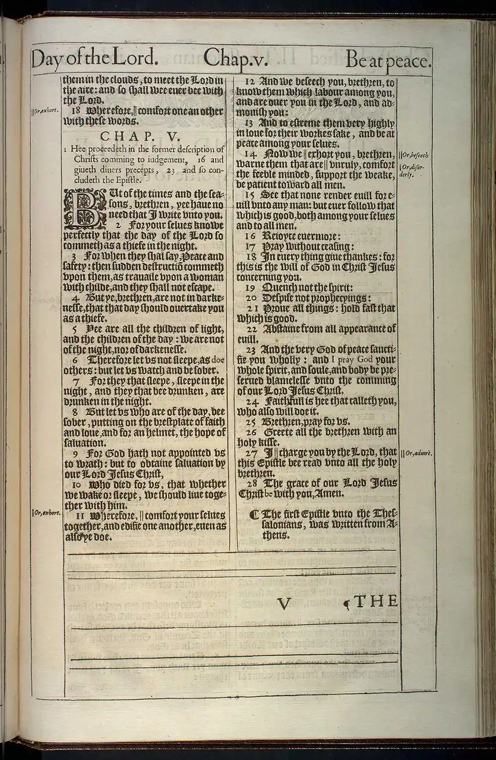 1 Thessalonians Chapter 5 Original 1611 KJV Bible Scan