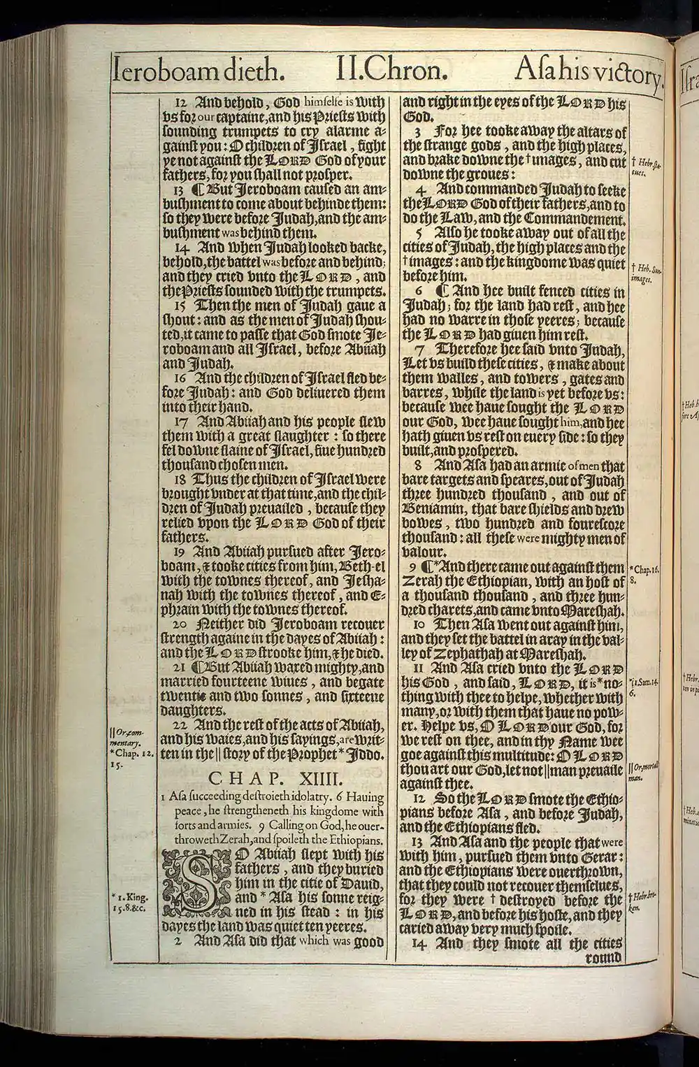 2 Chronicles Chapter 14 Original 1611 KJV Bible Scan