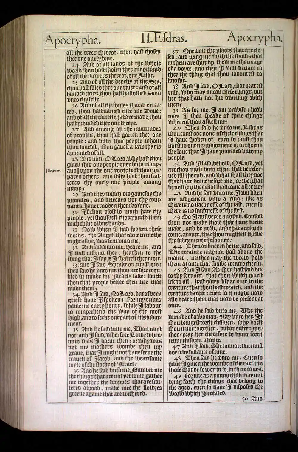 2 Esdras Chapter 5 Original 1611 KJV Bible Scan