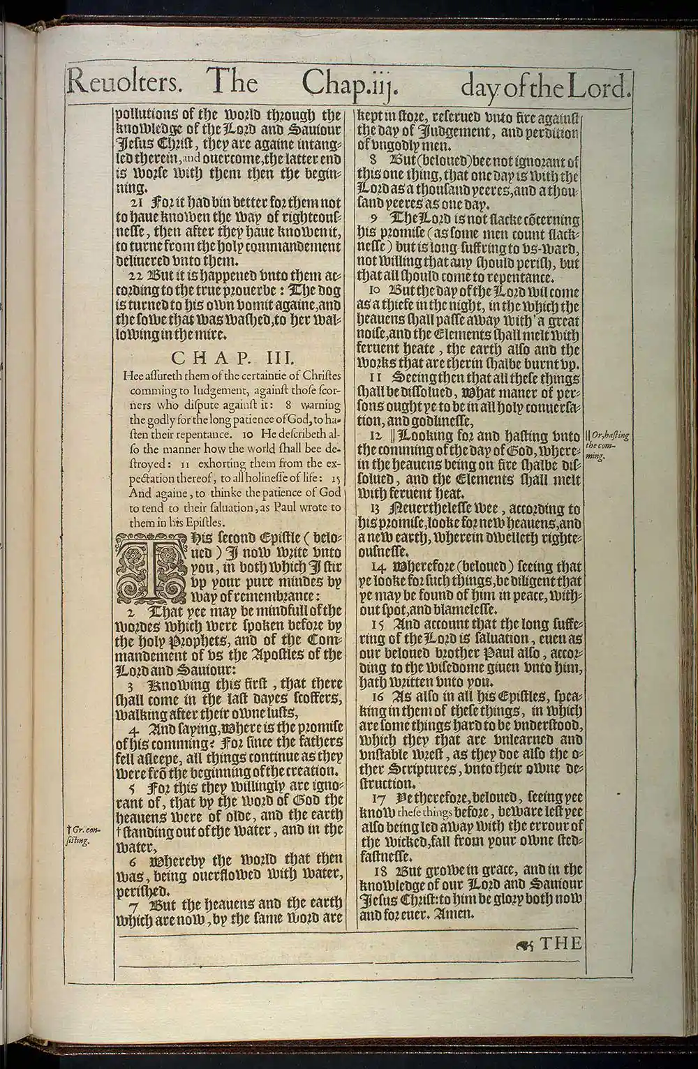 2 Peter Chapter 3 Original 1611 KJV Bible Scan