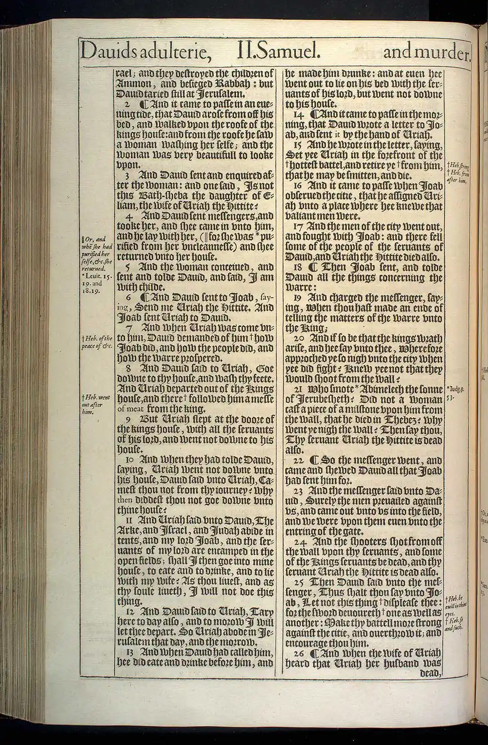 2 Samuel Chapter 11 Original 1611 KJV Bible Scan