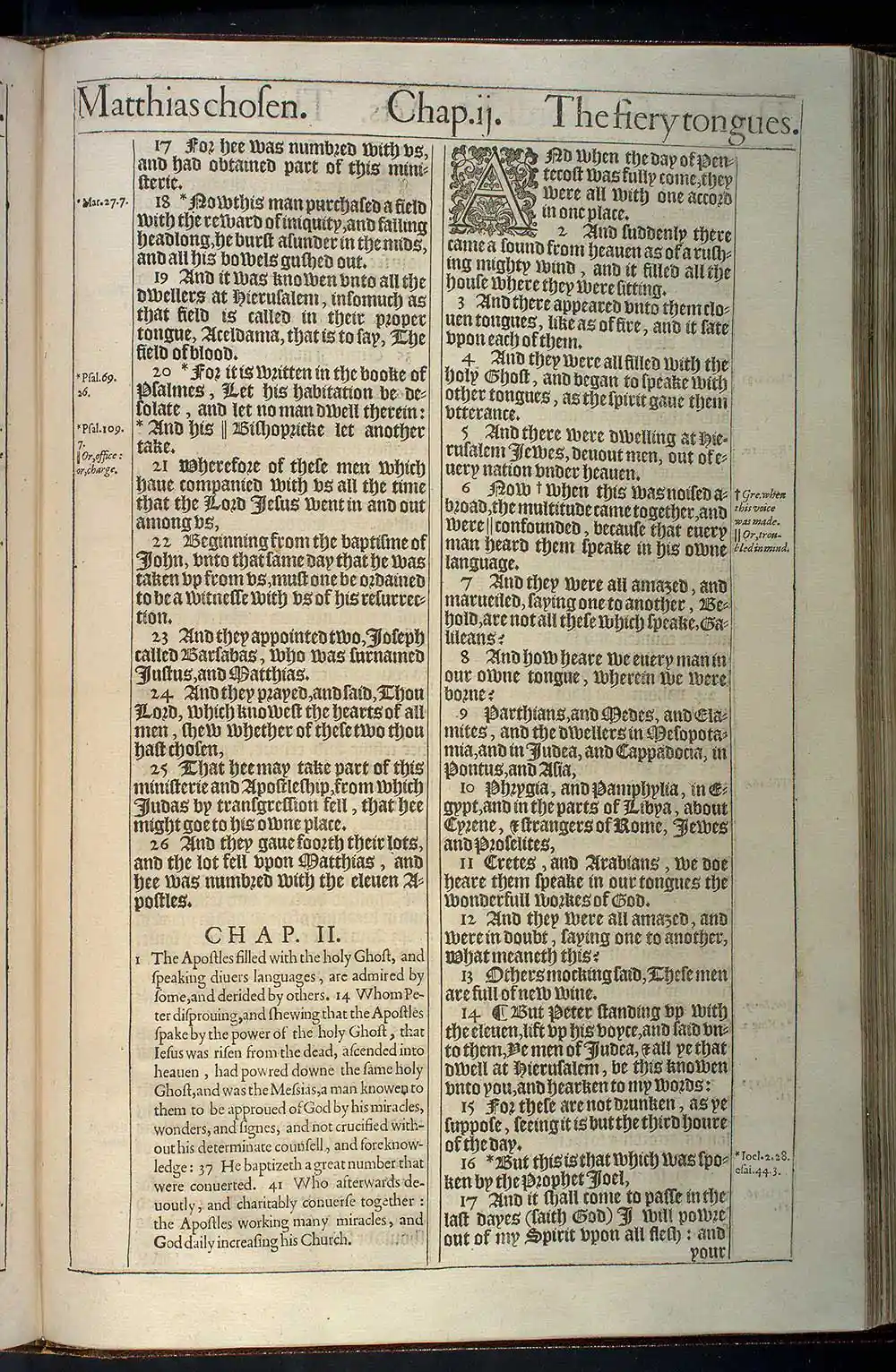 Acts Chapter 2 Original 1611 KJV Bible Scan