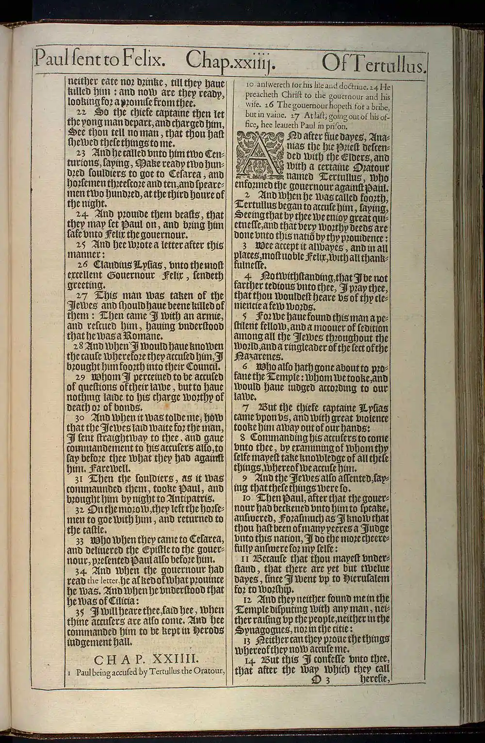 Acts Chapter 24 Original 1611 KJV Bible Scan