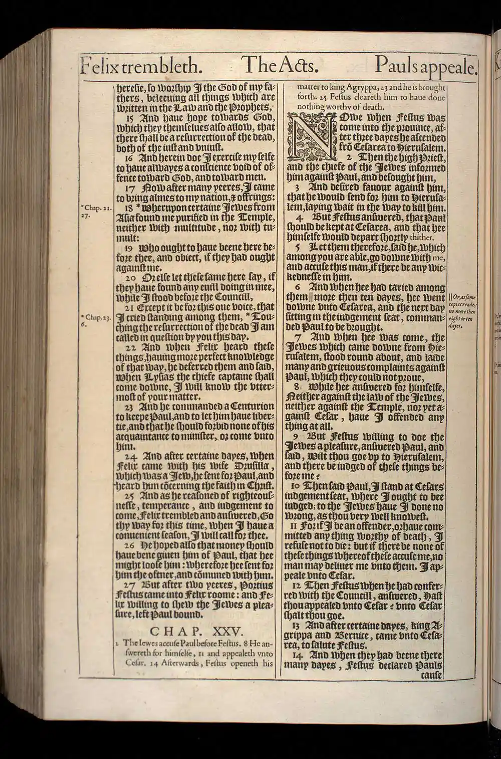 Acts Chapter 24 Original 1611 KJV Bible Scan