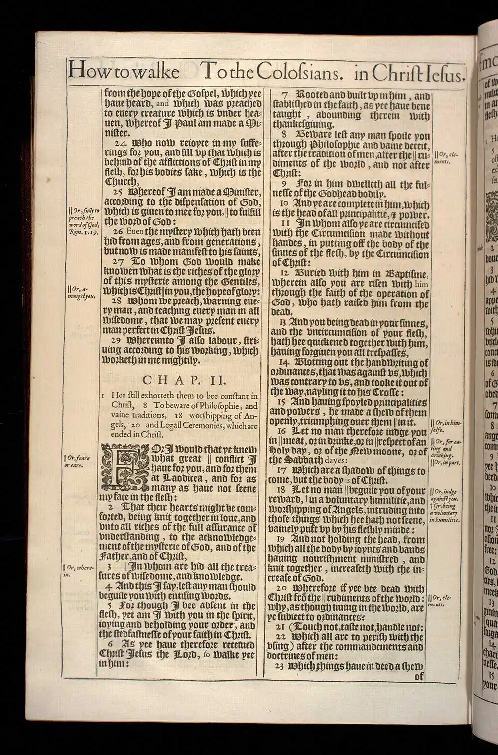 Colossians Chapter 2 Original 1611 KJV Bible Scan