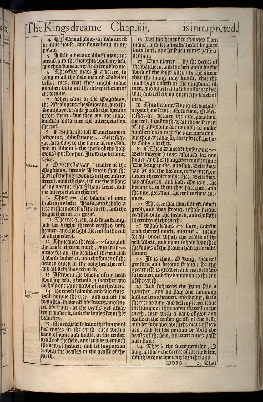 Daniel Chapter 4 Original 1611 KJV Bible Scan