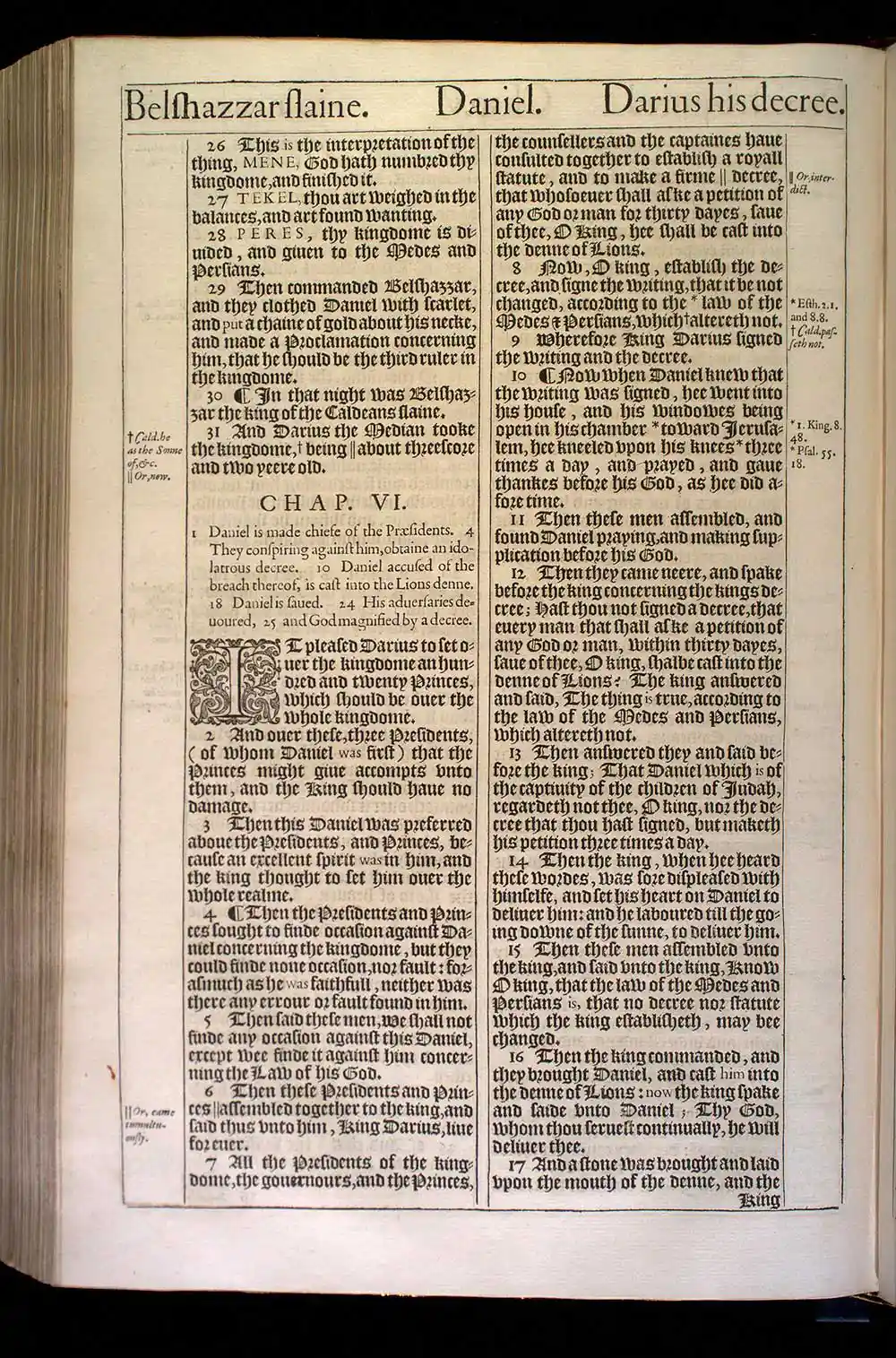 Daniel Chapter 6 Original 1611 KJV Bible Scan