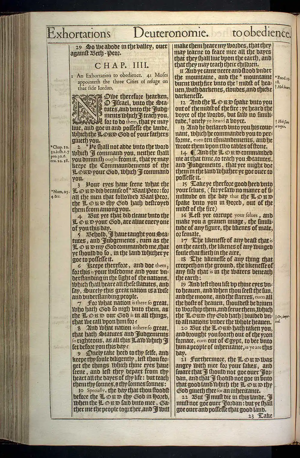 Deuteronomy Chapter 4 Original 1611 KJV Bible Scan