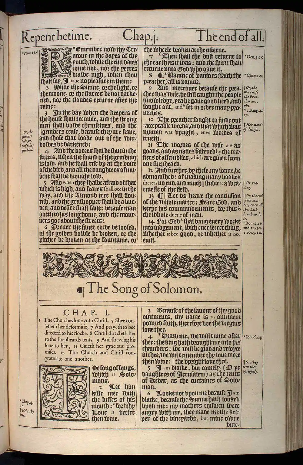 Ecclesiastes Chapter 12 Original 1611 KJV Bible Scan