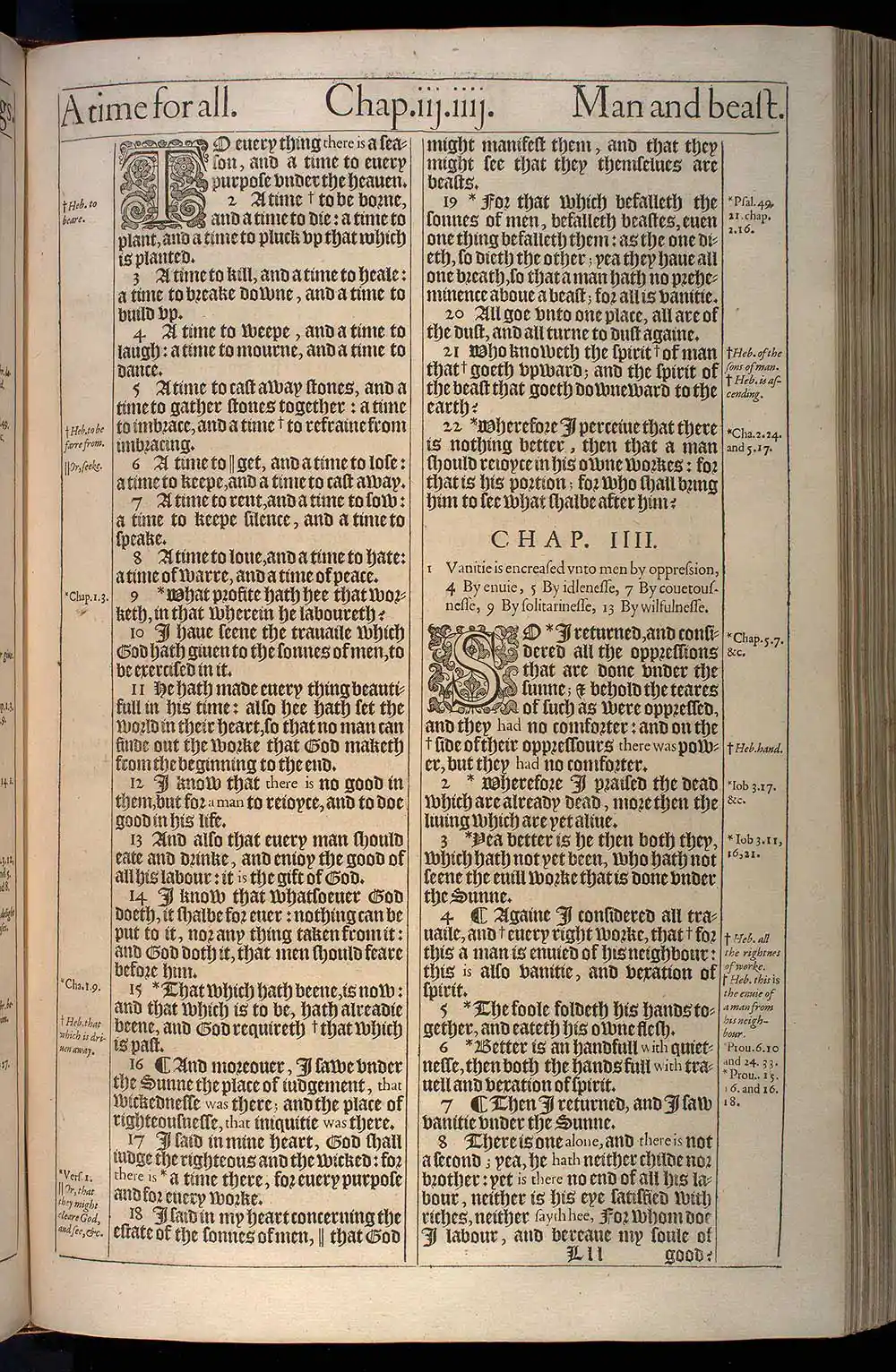 Ecclesiastes Chapter 3 Original 1611 KJV Bible Scan
