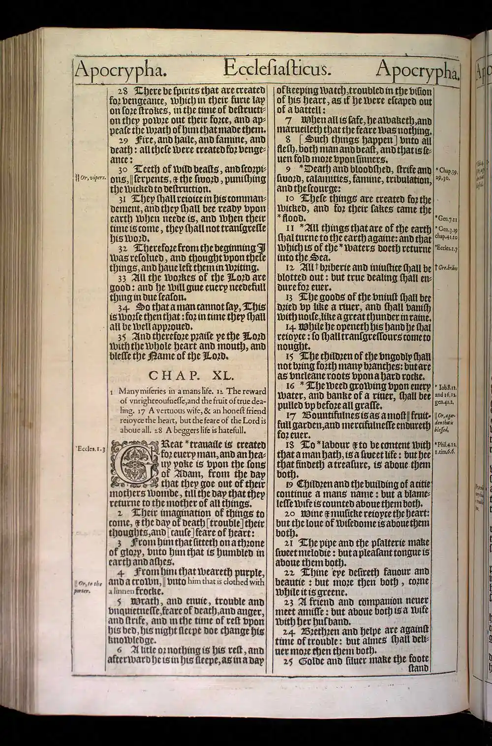 Ecclesiasticus Chapter 40 Original 1611 KJV Bible Scan