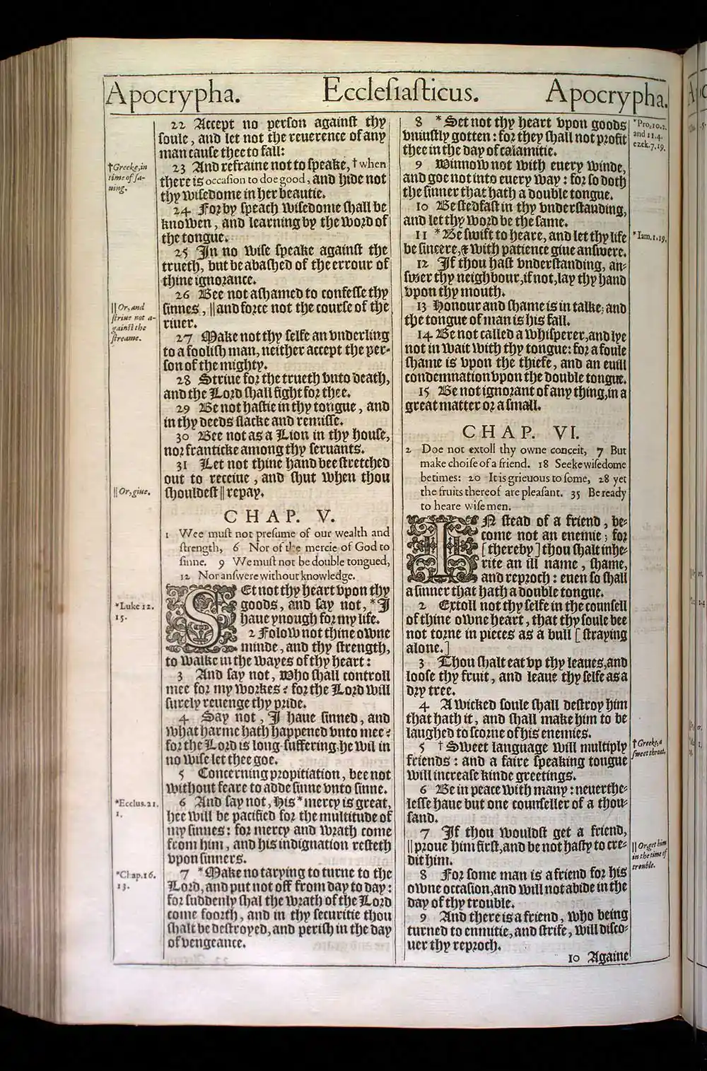 Ecclesiasticus Chapter 4 Original 1611 KJV Bible Scan