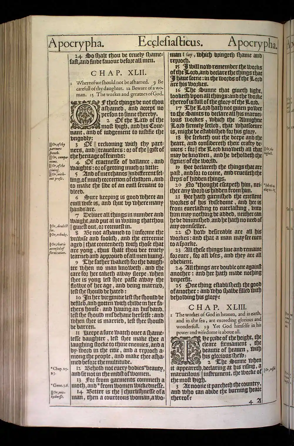 Ecclesiasticus Chapter 42 Original 1611 KJV Bible Scan