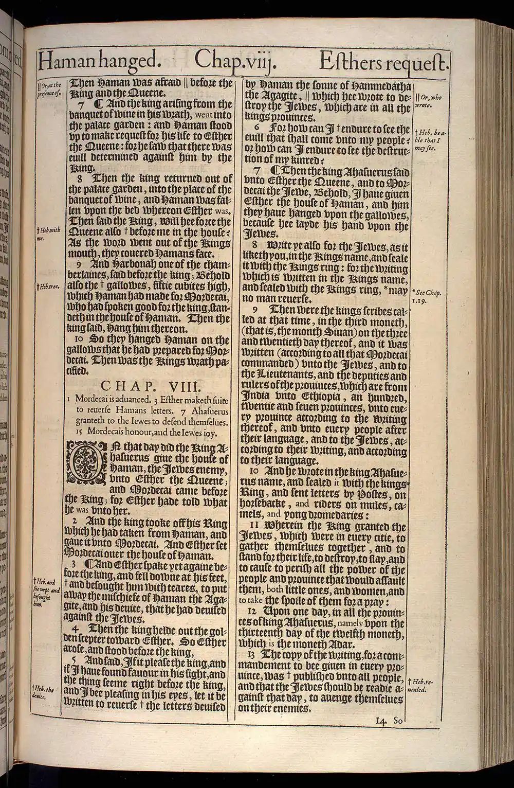 Esther Chapter 8 Original 1611 KJV Bible Scan