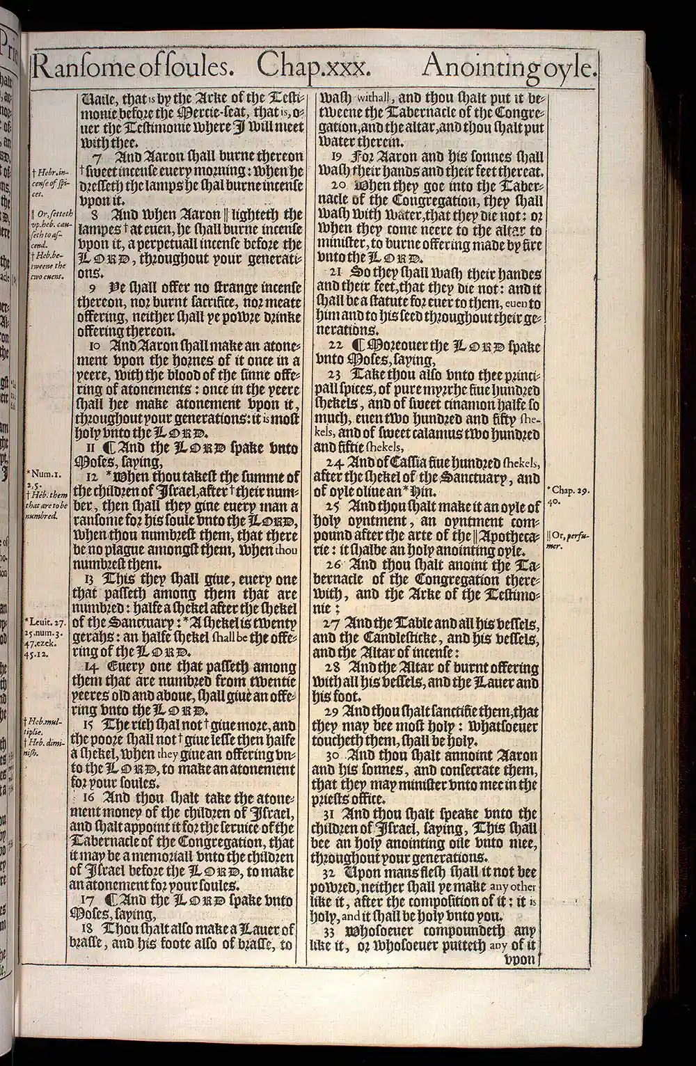 Exodus Chapter 30 Original 1611 KJV Bible Scan
