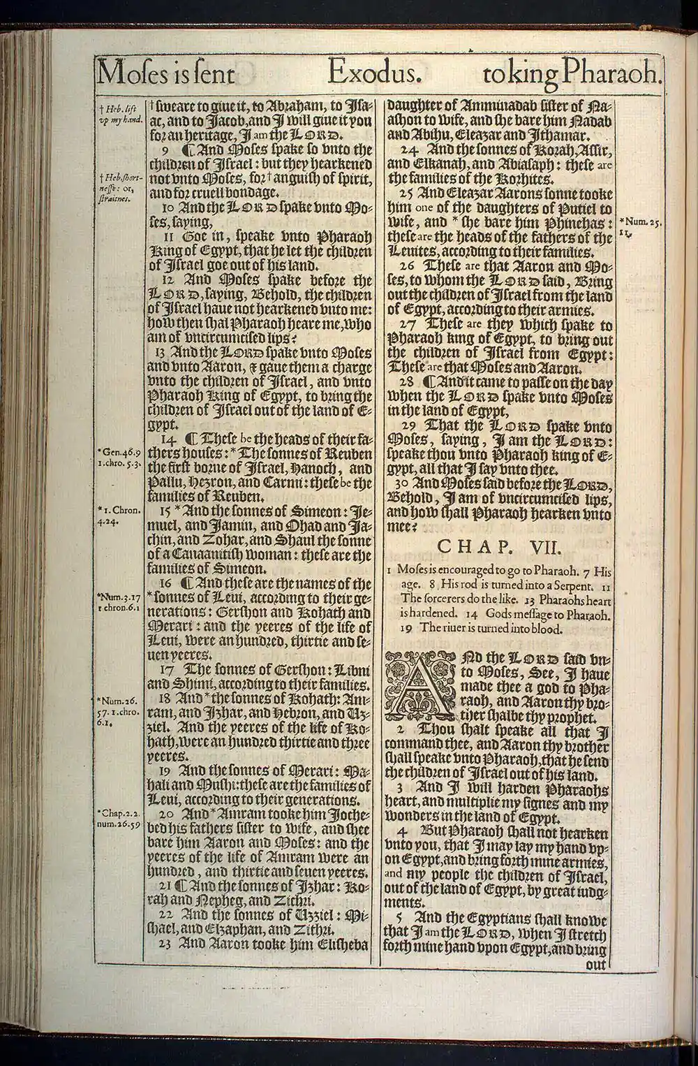 Exodus Chapter 7 Original 1611 KJV Bible Scan