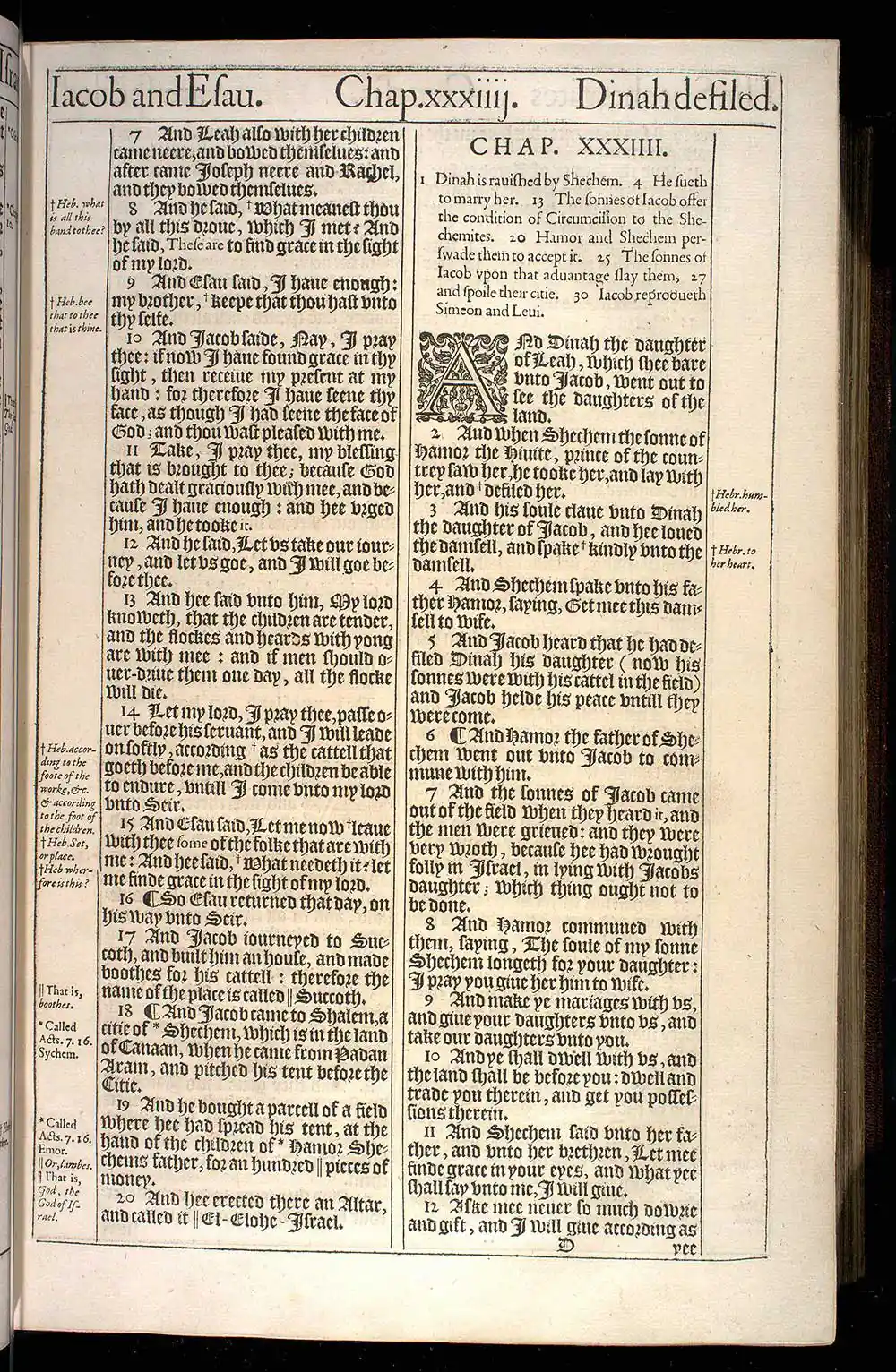Genesis Chapter 33 Original 1611 KJV Bible Scan