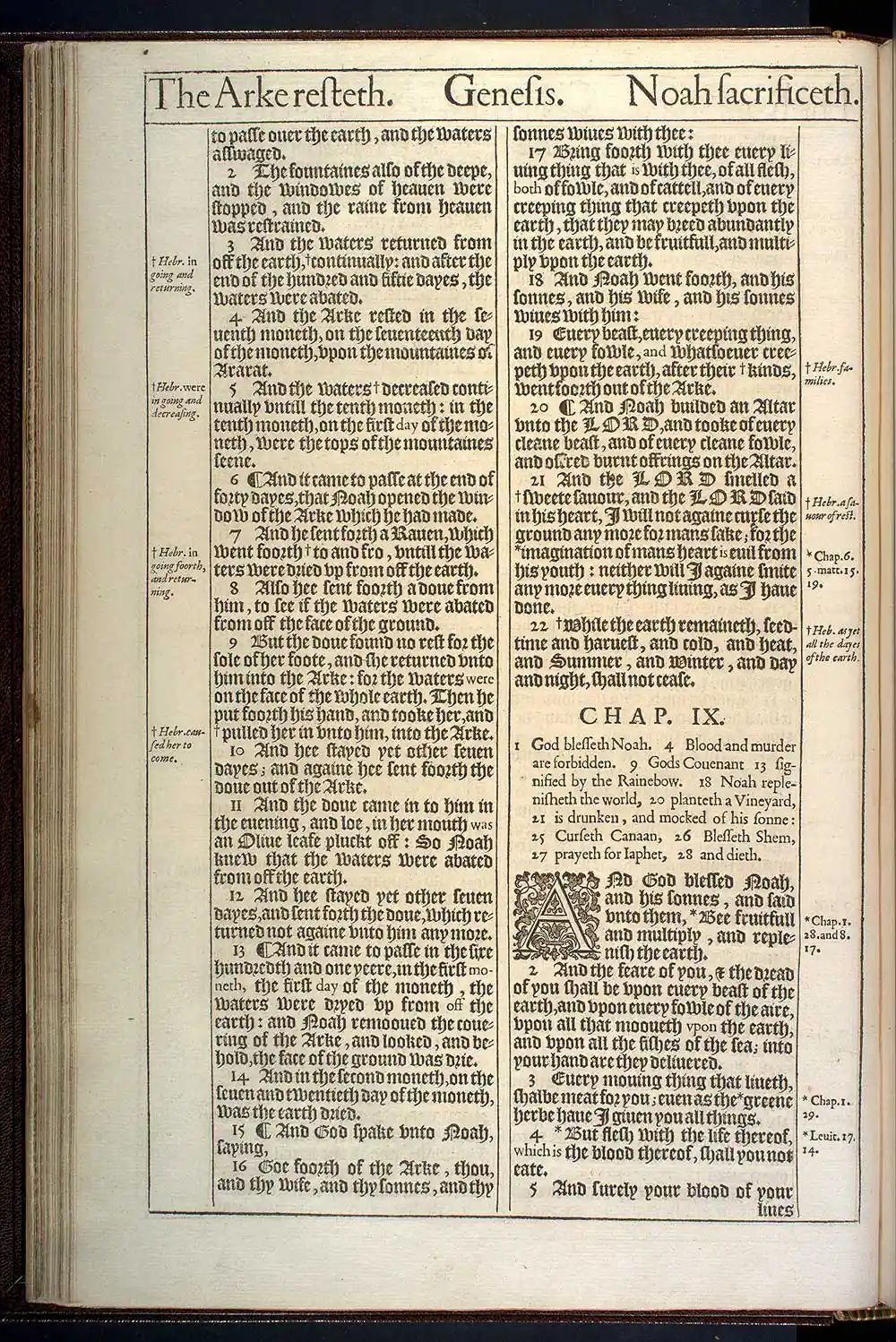 Genesis Chapter 9 Original 1611 KJV Bible Scan