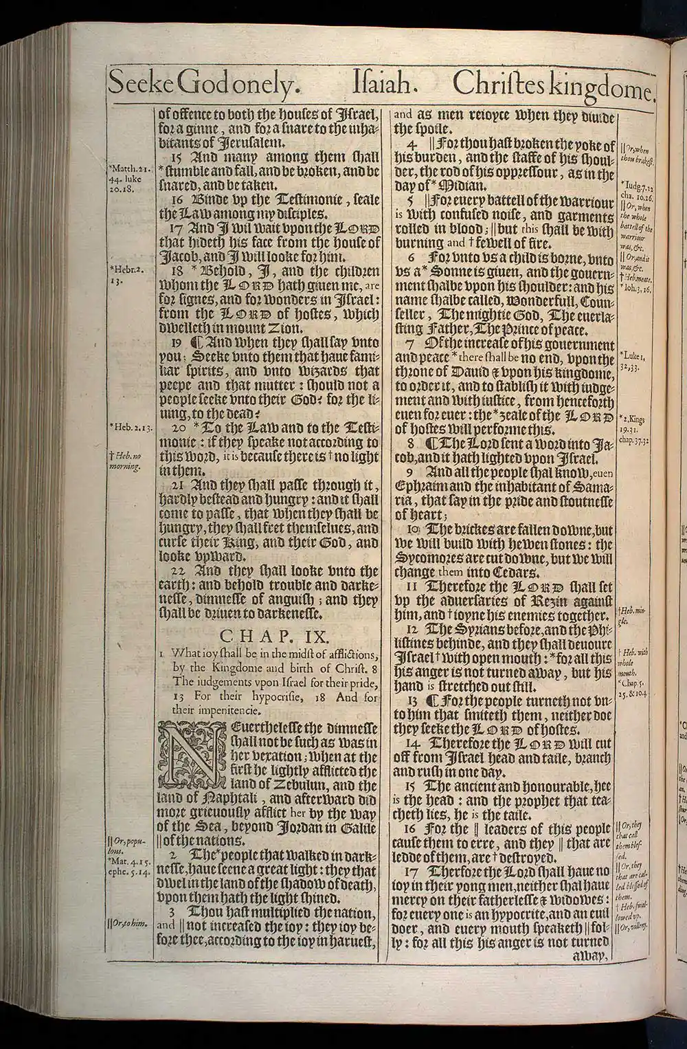 Isaiah Chapter 9 Original 1611 KJV Bible Scan