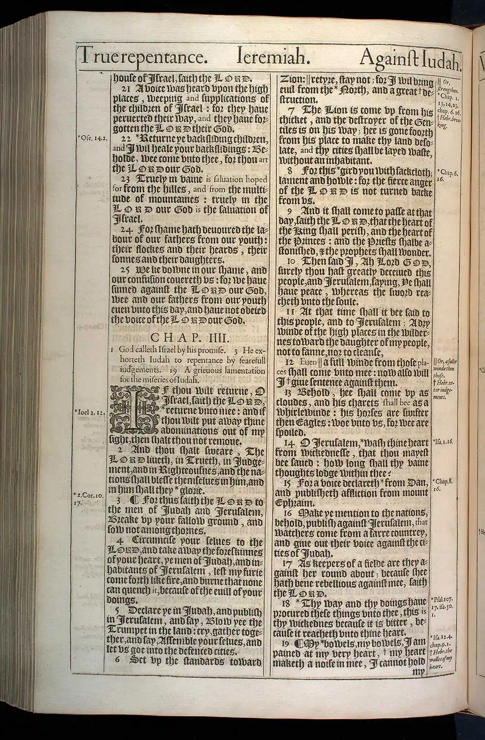 Jeremiah Chapter 4 Original 1611 KJV Bible Scan