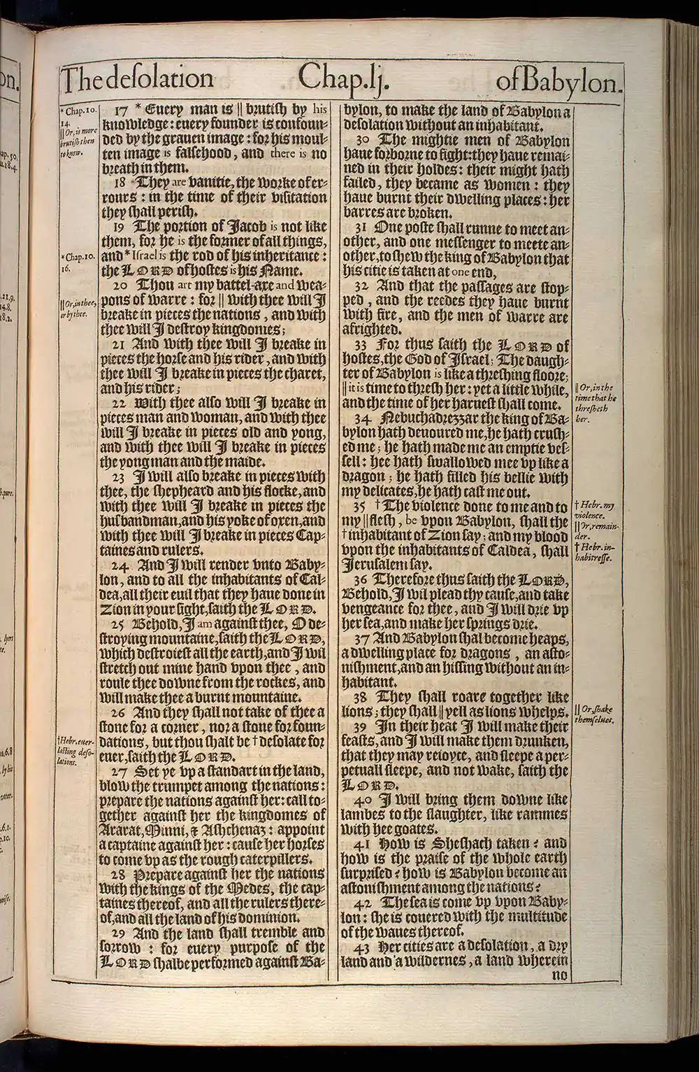 Jeremiah Chapter 51 Original 1611 KJV Bible Scan
