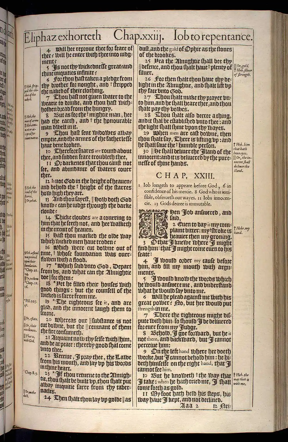 Job Chapter 22 Original 1611 KJV Bible Scan