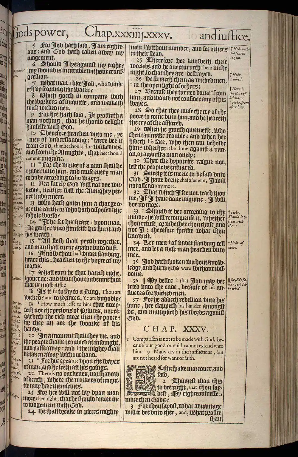 Job Chapter 34 Original 1611 KJV Bible Scan