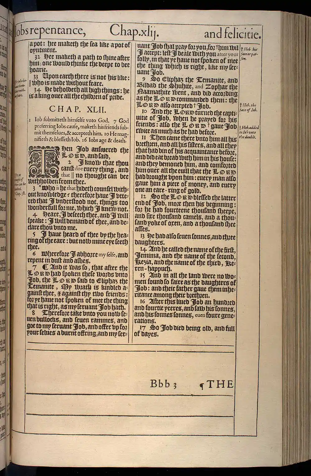 Job Chapter 42 Original 1611 KJV Bible Scan