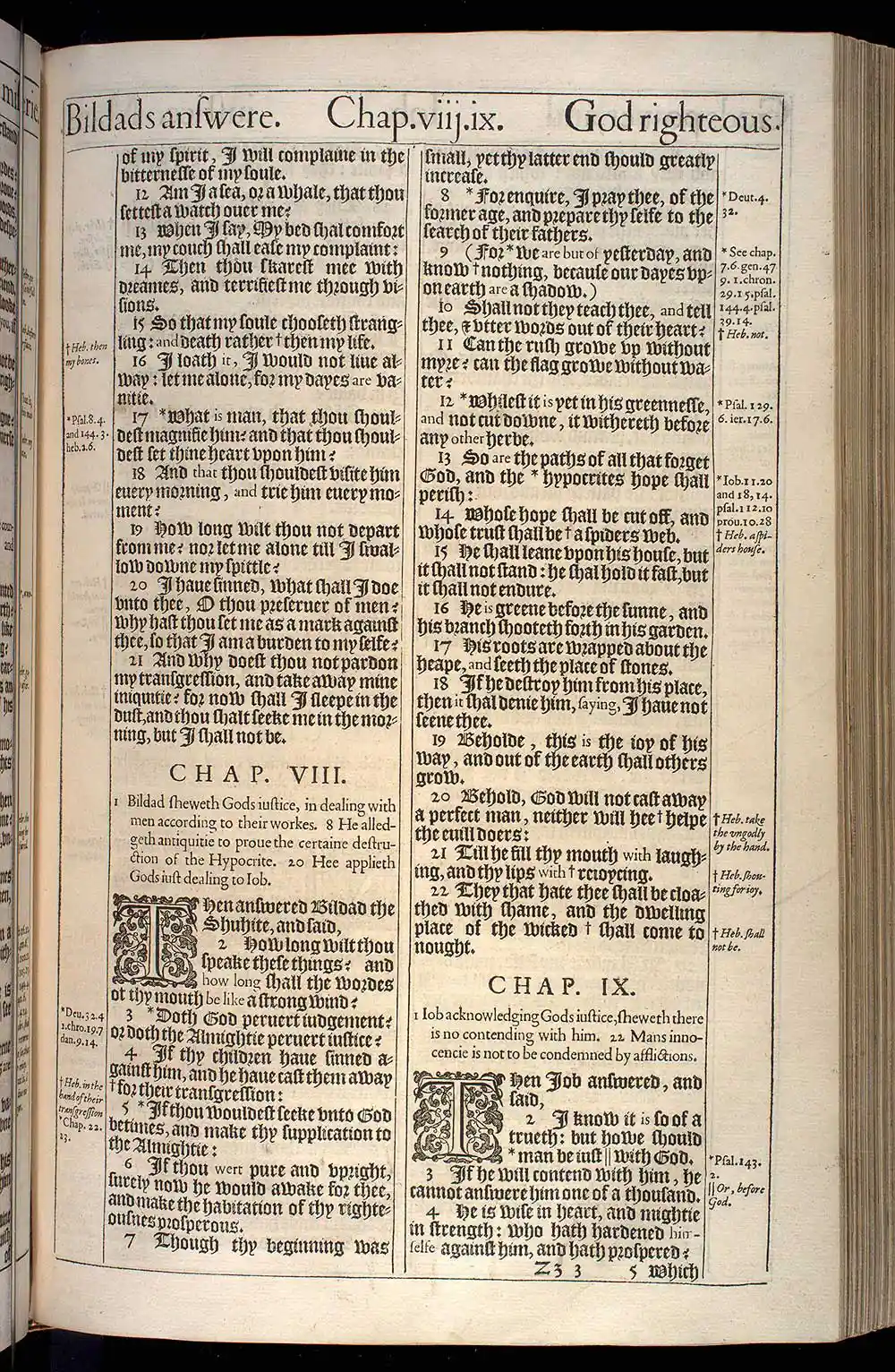 Job Chapter 9 Original 1611 KJV Bible Scan