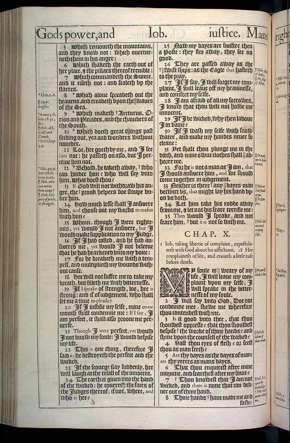 Job Chapter 9 Original 1611 KJV Bible Scan