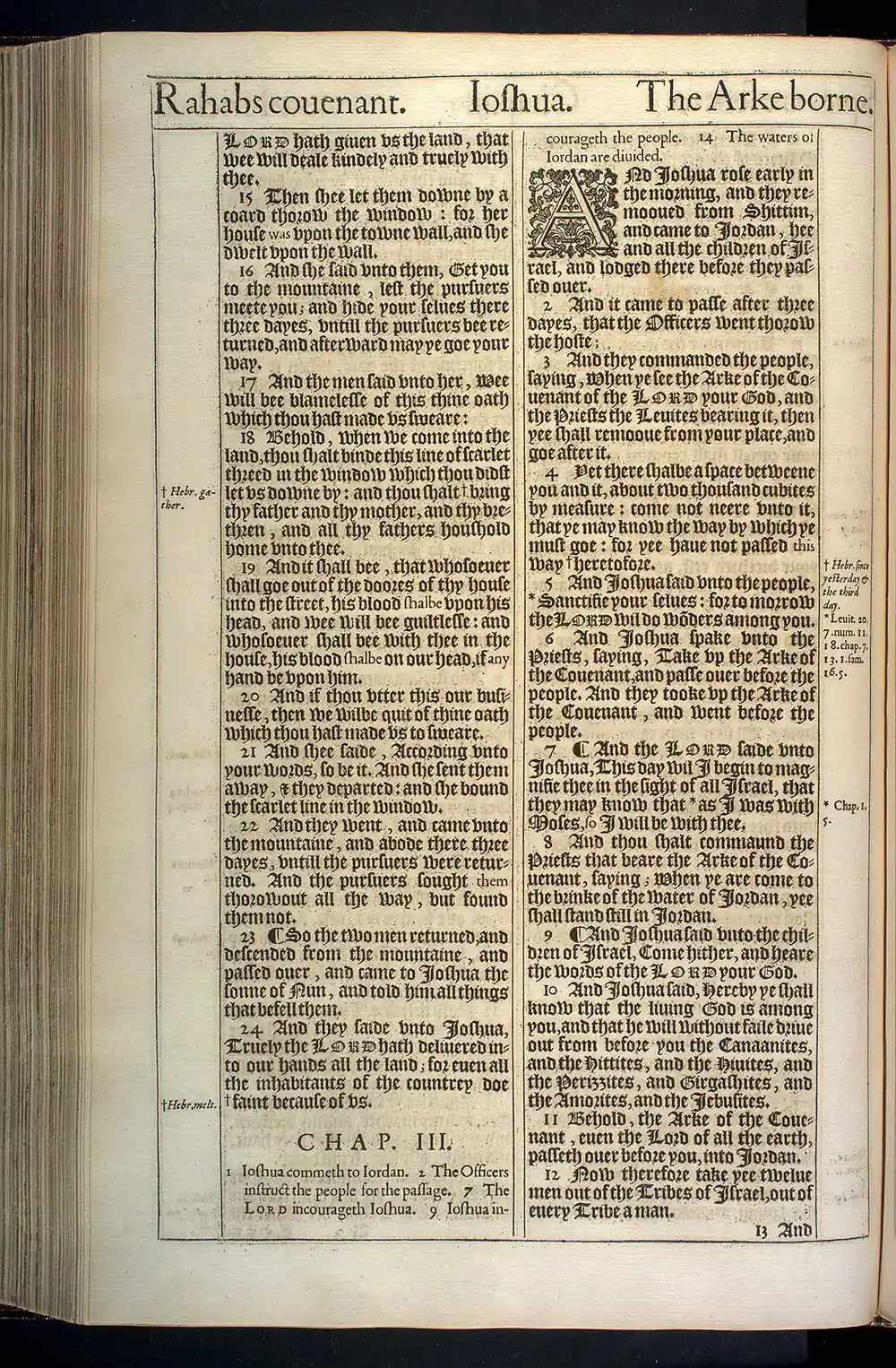 Joshua Chapter 3 Original 1611 KJV Bible Scan