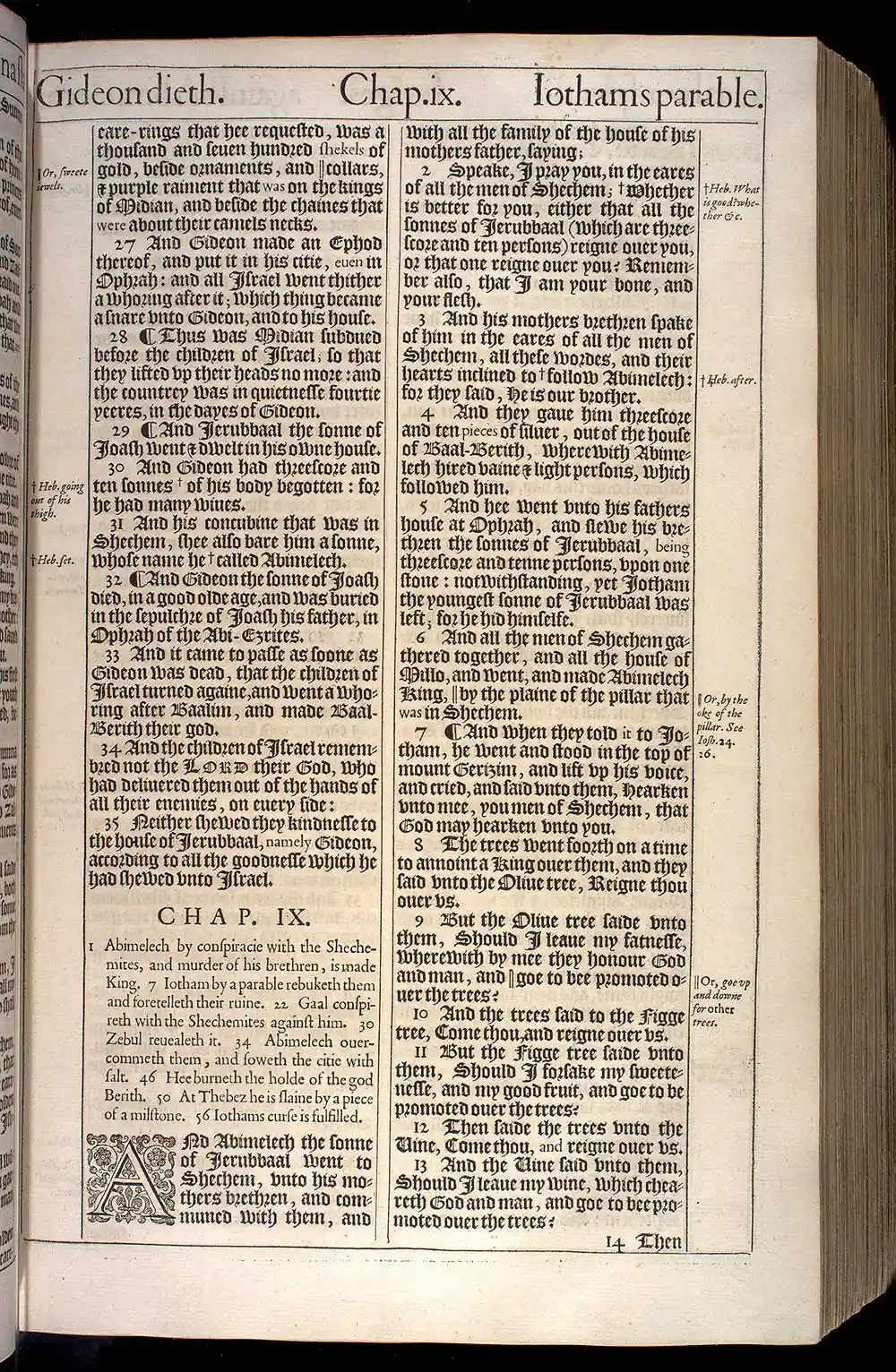 Judges Chapter 9 Original 1611 KJV Bible Scan