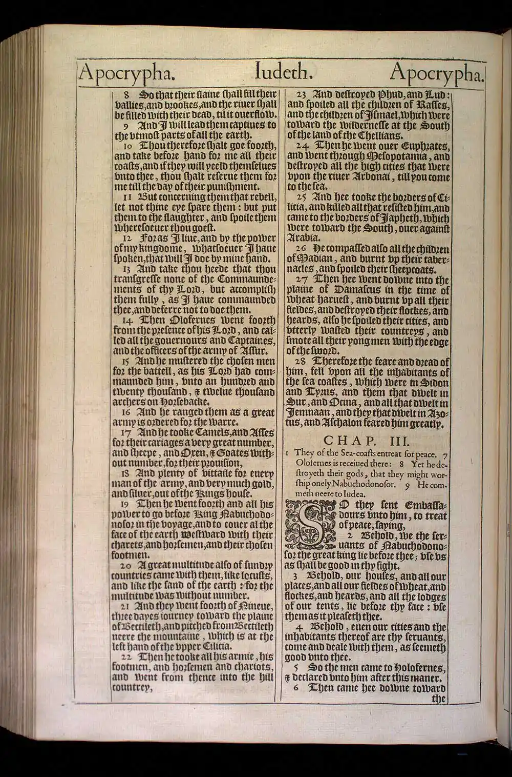Judith Chapter 3 Original 1611 KJV Bible Scan