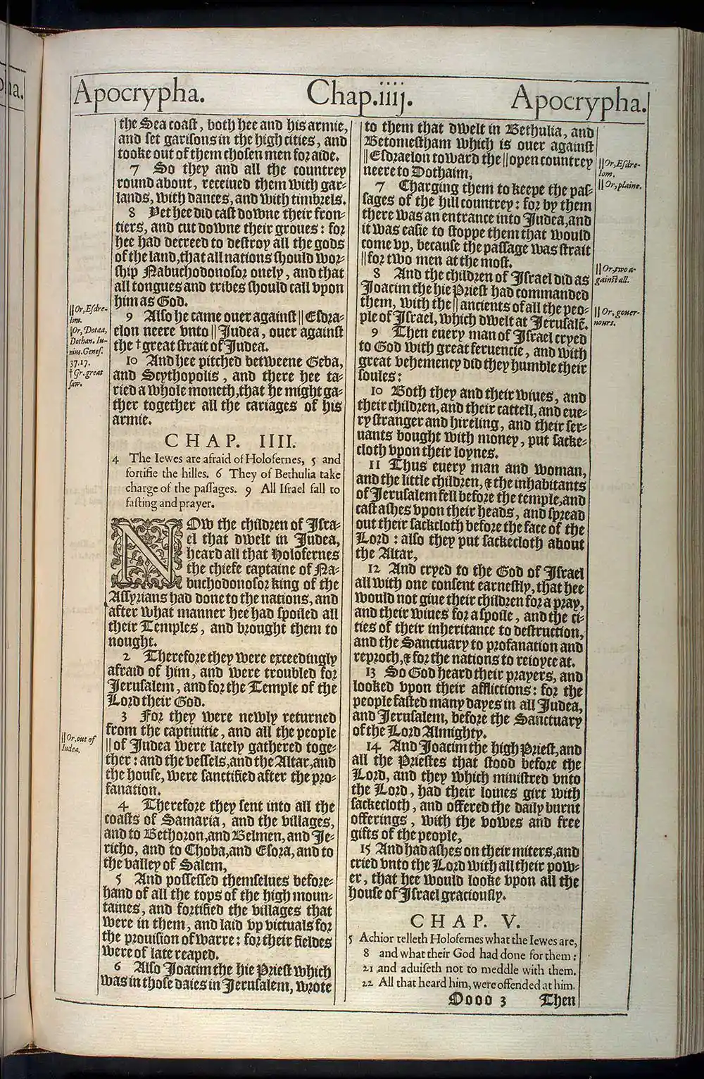 Judith Chapter 3 Original 1611 KJV Bible Scan