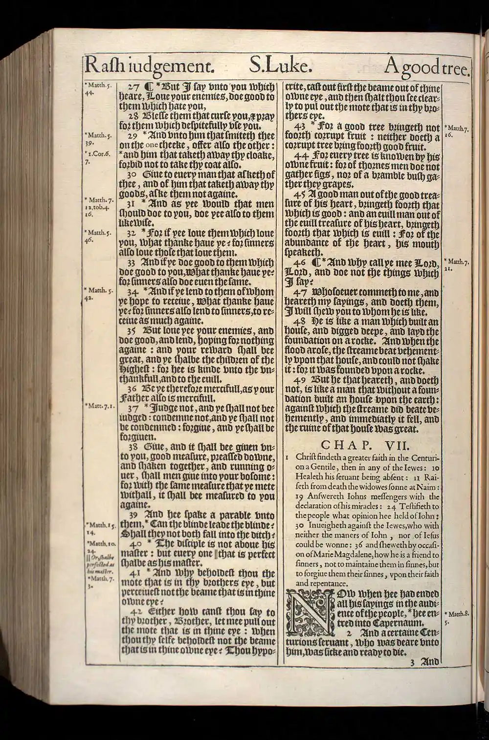 Luke Chapter 6 Original 1611 KJV Bible Scan