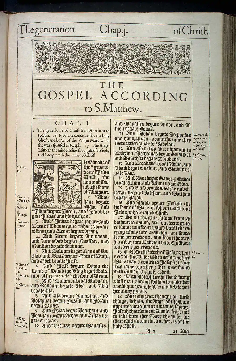Matthew Chapter 1 Original 1611 KJV Bible Scan