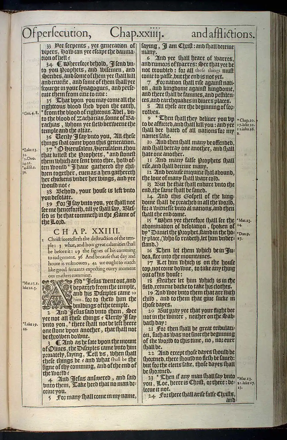 Matthew Chapter 24 Original 1611 KJV Bible Scan