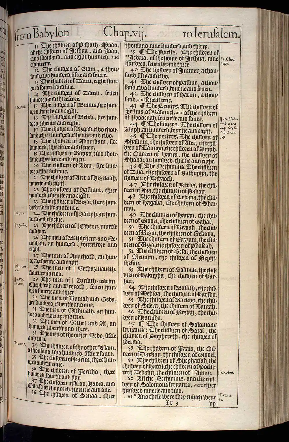 Nehemiah Chapter 7 Original 1611 KJV Bible Scan